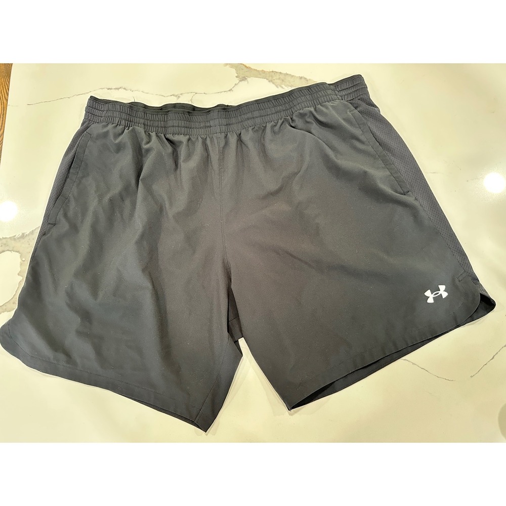 Under Armour Mens Black Loose Fit Athletic Training Shorts Size 4XL 4TG